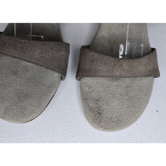 Calleen Cordero Sandals Taupe Glitter Suede Gladiator Heels SZ 7 Shoes New NWOB - Picture 4 of 10